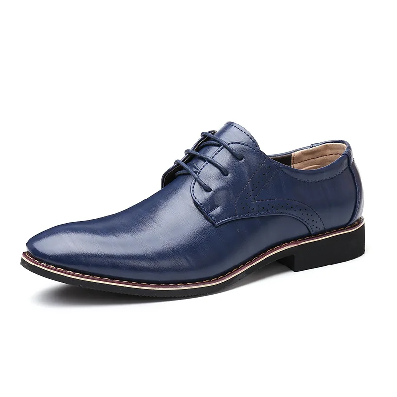 Мужские оксфорды; кожаные туфли в британском стиле; Цвет черный, синий; удобная деловая обувь ручной работы; мужская обувь на плоской подошве со шнуровкой; Bullock