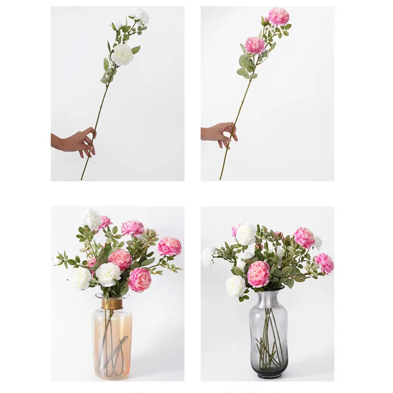 peony silk flower artificial peonies white  (10)