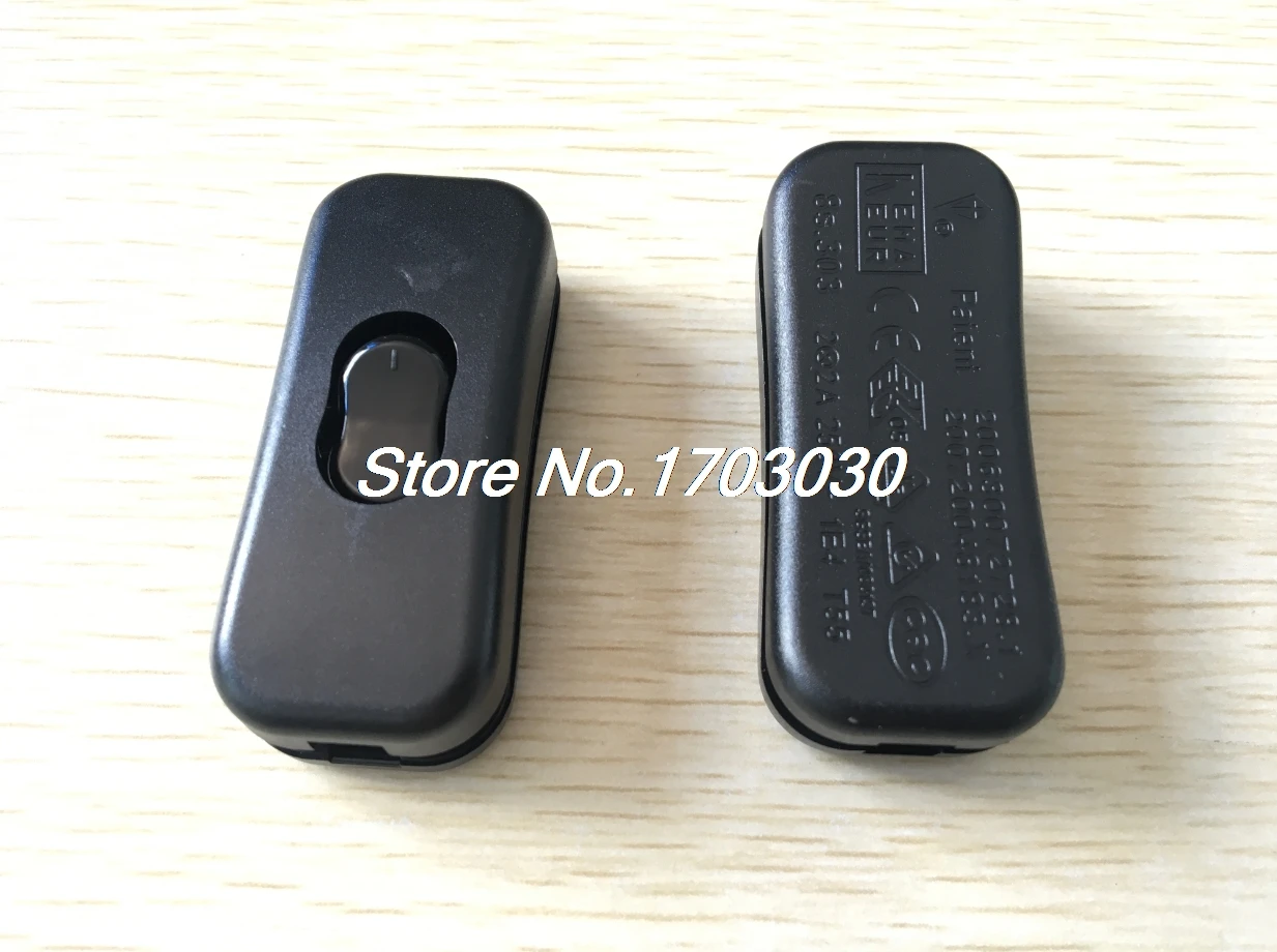 

5 Pcs AC125V 3A 250V 2A Rectangle ON/OFF In Line Cord Switch Black for Bedroom