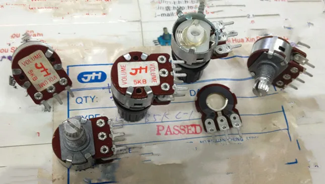 5pcs JH 148-type Double Rotary Potentiometer B5K / Shank Length 12MM / Flower Shaft
