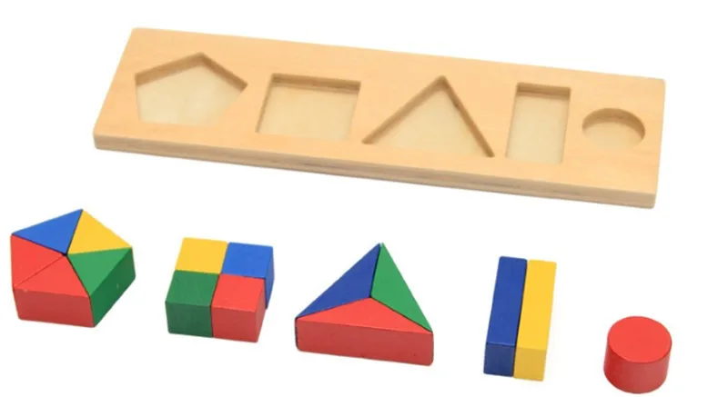 Новые деревянные детские игрушки Монтессори геометрическими фигурами Конструкторы дошкольного образования Дошкольное обучение обучения