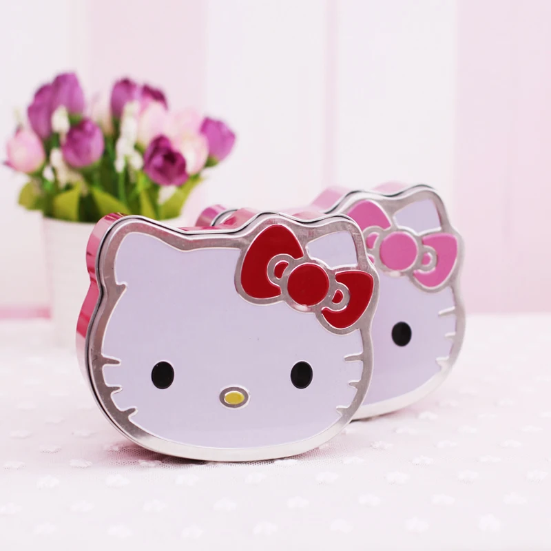 1X Kawaii рисунок «Hello Kitty» металла маленькая банка плиты канцелярские коробка для хранения сладостей стол декоративный Клип держатель и клип