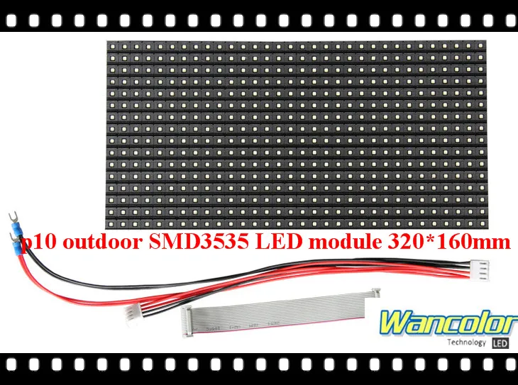 P10 открытый SMD3535 полноцветный светодиодный модуль дисплея (320*160 мм) 32*16 пикселей RGB
