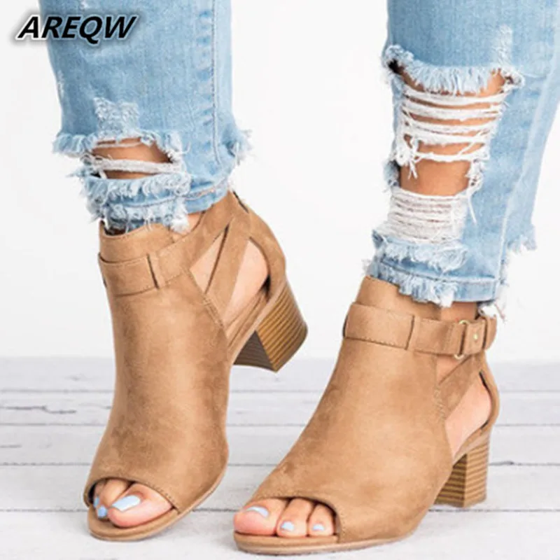 

2019 Spring and Summer New Women's Shoes Fashion Wedge Fish Mouth Sandals Large Size 35-43 Comfortable Casual Women's Sandals