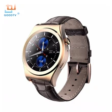 Tragbare Geräte Kreis Display Smart Uhr Sport Smartwatch Bluetooth 4,0 anti-verlorene Kamera Fernbedienung Leder Band