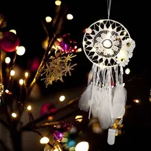 Флуоресцентные эффекты в темных местах Хранитель снов ручной работы перья Ночной светильник Настенный Декор для дома