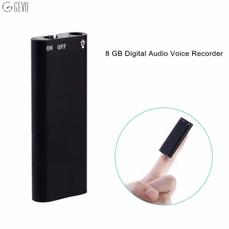 Digital Voice Recorder 8GB USB Flash Drive Multifunctional Rechargeable Mini Audio Recording Device with MP3 Player Dictaphone