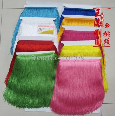 

12Colors 30CM Width Polyester 10Yards Latin Dance Apparel Thin Line Fringe Lace Trims Rayon DIY Manual Accessories