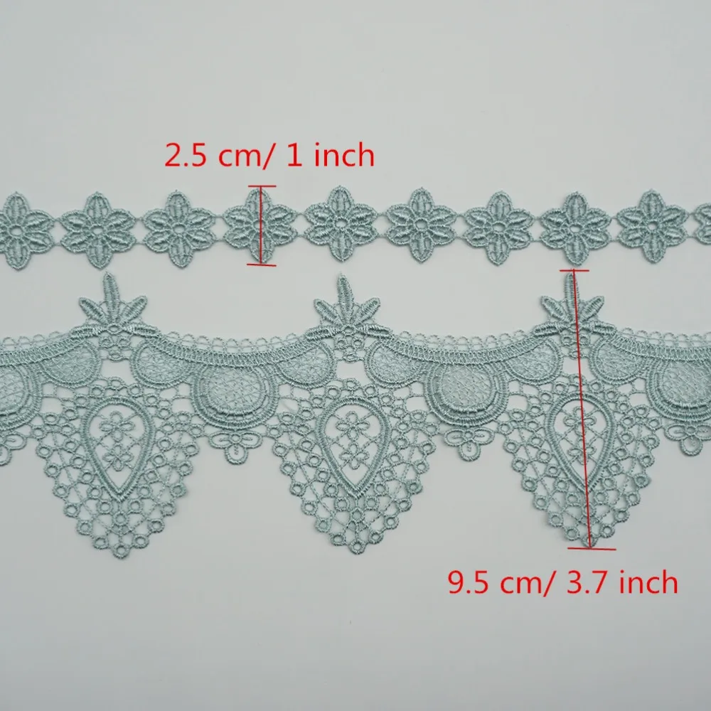 2 ярда бирюзовые кружевные планки для штор дивана костюмы отделка платье лента цветок аппликация кружевная ткань для шитья 9,5 см 2,5 см