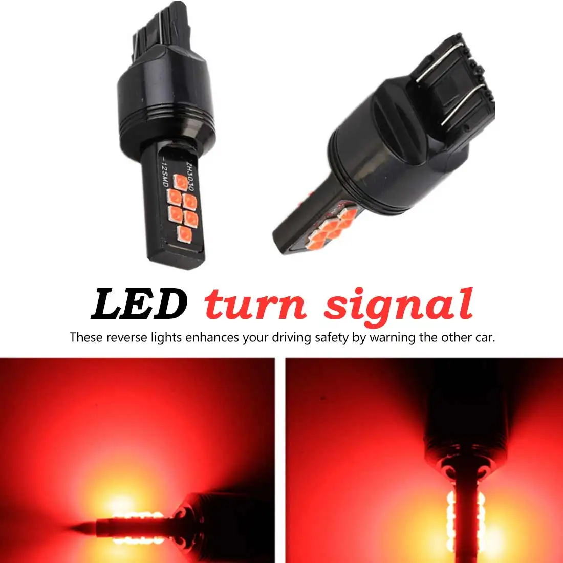 

2Pcs T20 W21W WY21W W21/5W LED Bulbs 7443 SRCK Led Car Turn Signal Reverse Lamp Auto LED Light Bulbs 12V White Red
