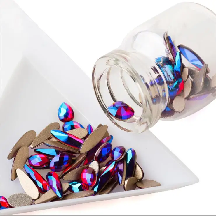 20 штук комбинированные формы Crystal AB с плоским основанием, для ногтей art кристальная наклейка для дизайн ногтей в домашних условиях бусинами 3D Стразы художественное оформление ногтей