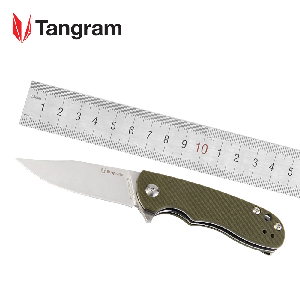 TANGRAM Folding Knife Tactical Knife Survival 440C Steel Knife Outdoor Flipper Knife for Hunting Camping Tools TANGRAM Folding Knife Tactical Knife Survival 440C Steel Knife Outdoor Flipper Knife for Hunting Camping Tools