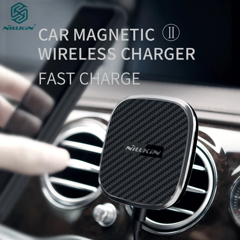 

Nillkin 10W Fast Qi Wireless Charger for IPhone Xs Max XR Magnetic Vehicle Mount Phone Holder Pad for Samsung S10 S10 Plus s9
