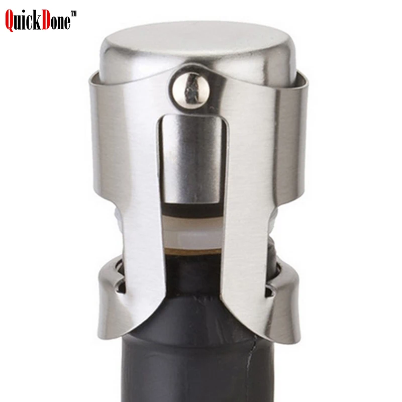 QuickDone Stainless Steel Champagne Stopper Vacuum Sealed Sparkling Wine Bottle Saver Cap Tool AKC5255 | Дом и сад