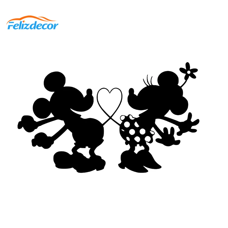 

16*10cm Mickey and Minnie Tail Heart Romantic Decal Vinyl Sticker Laptop Decor Car Stickers DIY self-adhesive Removable L756