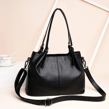 

Big Capacity Shoulder CrossBody Bags For Women's Genuine Leather Handbags Fashion Patchwork Messenger Bag Women Tote Bags
