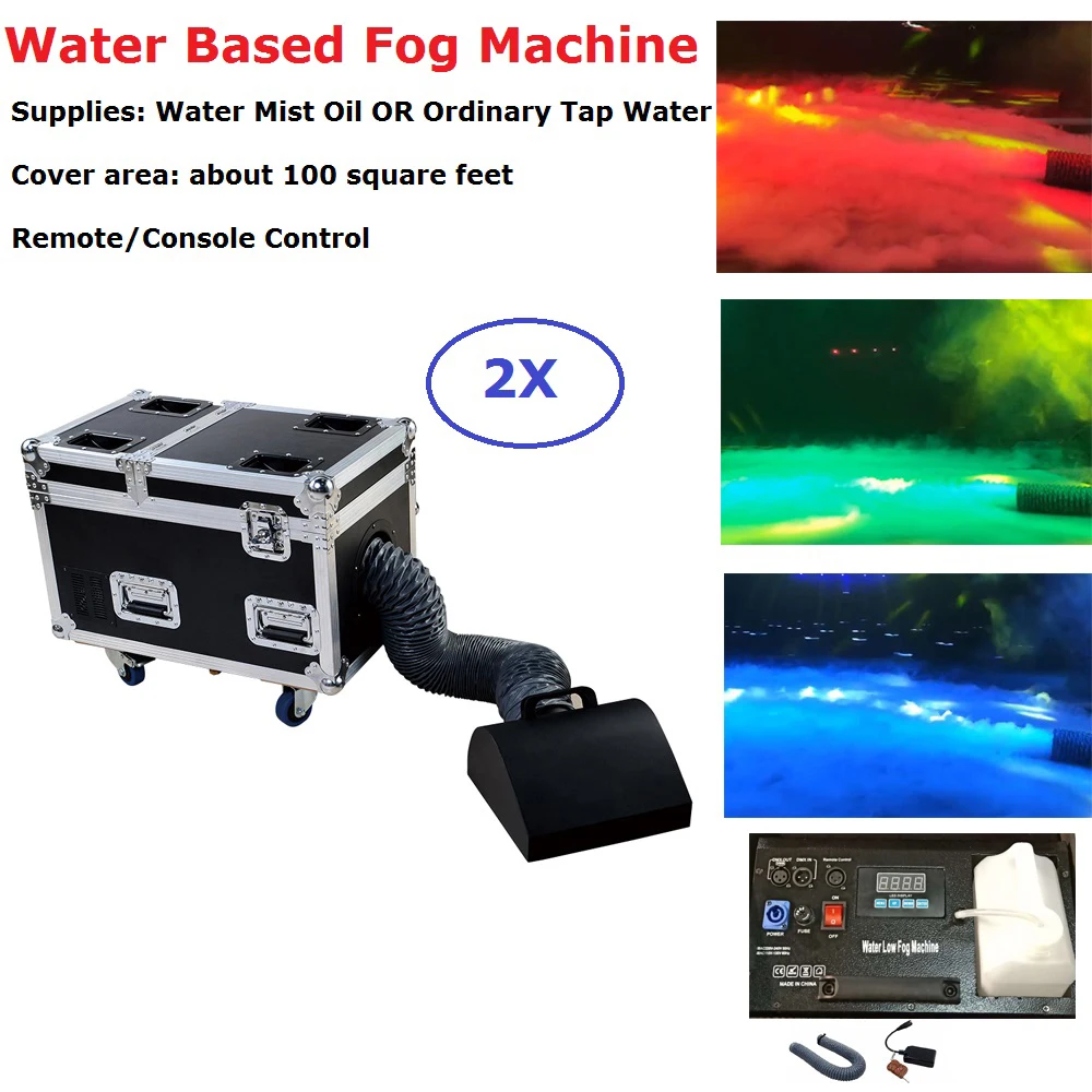 

2XLot Factory Direct Sales 3000W Water Base Fog Machine Water Mist Low Fog Smoke Machine 110-220V Perfect For Wedding Party Show