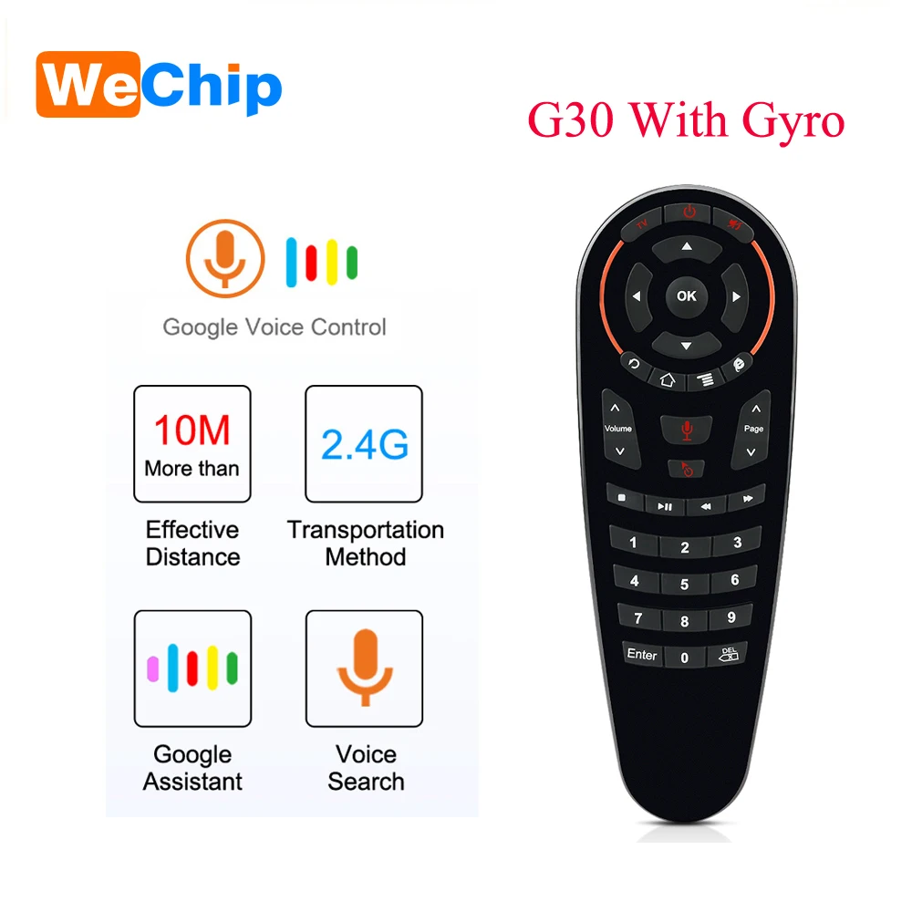 Wechip G30 голосовое дистанционное управление 2,4G Беспроводная воздушная мышь микрофон гироскоп ИК обучение для Android tv box HK1 H96 Max X96 mini|Пульты ДУ| | АлиЭкспресс