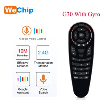 

Wechip G30 Voice Remote Control 2.4G Wireless Air Mouse Microphone Gyroscope IR Learning for Android tv box HK1 H96 Max X96 mini