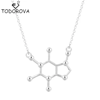 

Todorova 10pcs Caffeine Molecule Necklace Structure Chemistry Necklace for Women Simple Pendant Tiny Necklace