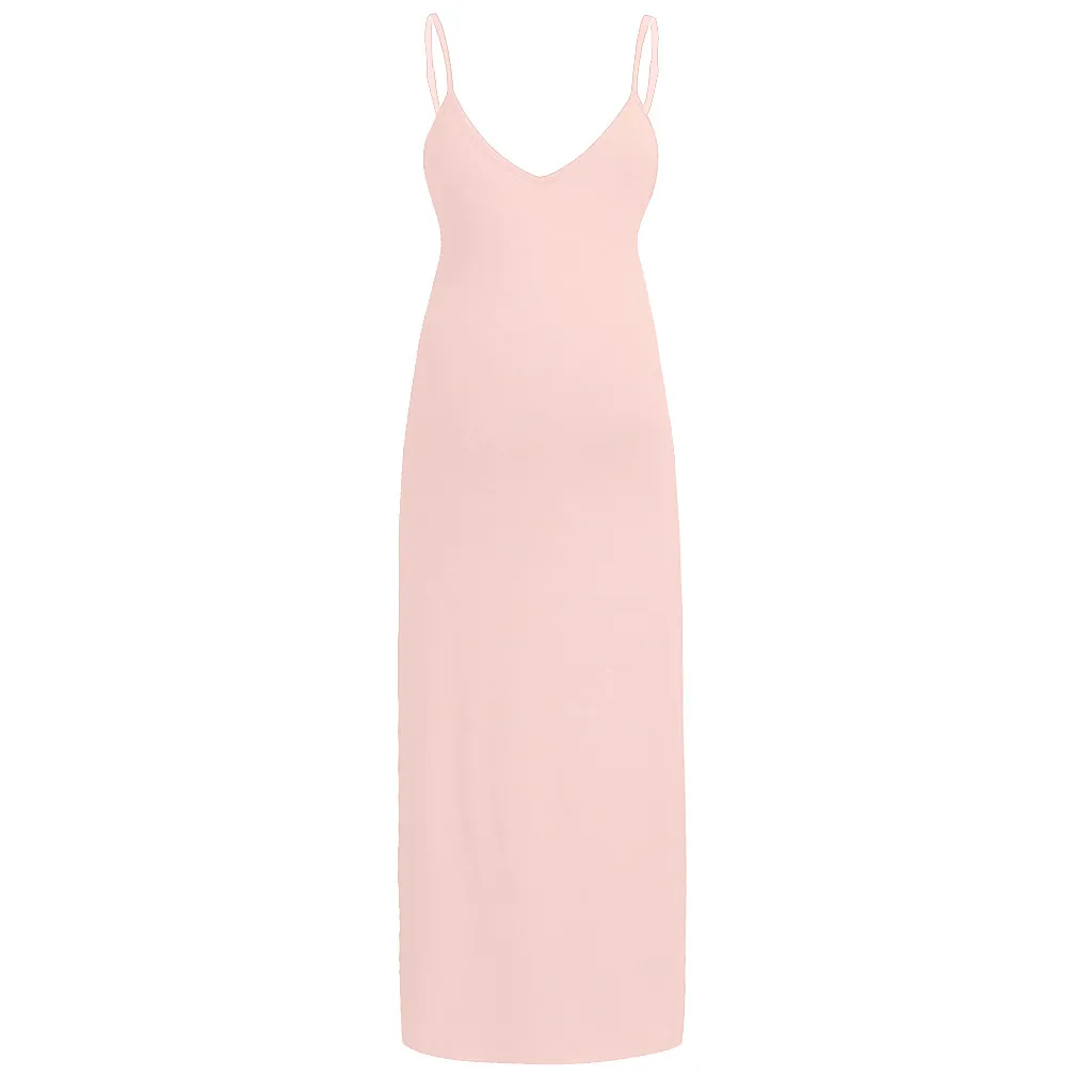 Women Maternity Pregnanty V-Neck Sleeveless Summer Solid Long Dress zwangerschaps kleding robe grossesse maternity summer dress