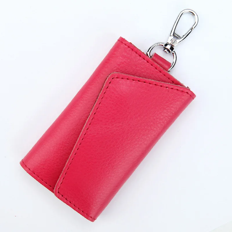Red XZXBBAG из натуральной кожи Бизнес Чехлы для карт и ключей кошельки унисекс органайзер для ключей мужские ключи ключница для ключей женский брелок для ключей сумка - Цвет: Red