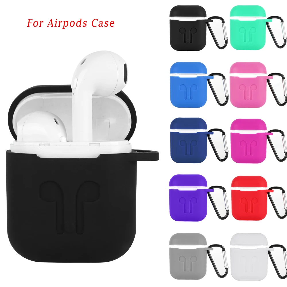 

Silicone Bluetooth Earphone Case For AirPods 1 Protective Cover Accessories For Apple Airpods 2 Air Pods Case Charging Box Hook