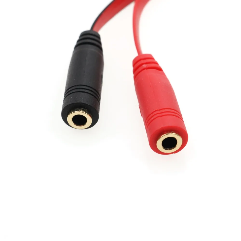 JCD 10pcs lot 2 In 1 4 Pole 3 5mm Audio Male To 2 Female Jack Headphone Mic Splitter Adapter Cable For PC Laptop 16CM