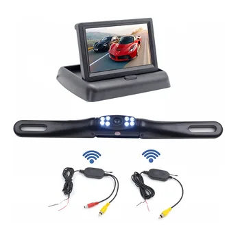 

Gianloon 4.3"Foldable TFT LCD Car Monitor + Wireless Rear View Camera with 8IR Lights Reverse Camera Night Vision