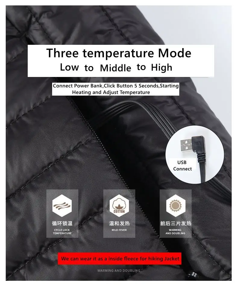 Зимняя уличная USB Инфракрасная нагревательная куртка для мужчин и женщин, походная электрическая термальная спортивная куртка для альпинизма, походов, лыжного спорта, охоты, пеших прогулок