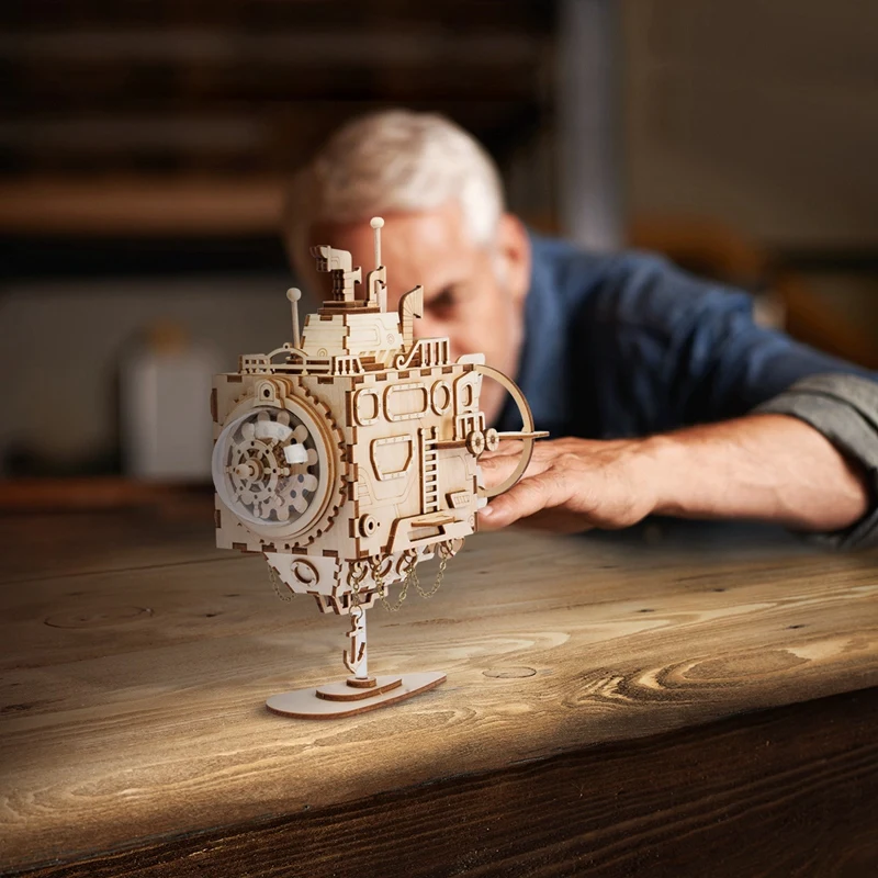 Robotime креативный Diy 3D стимпанк подводная лодка игра деревянная головоломка в сборе музыкальная шкатулка игрушка подарок для детей подростков взрослых Am680