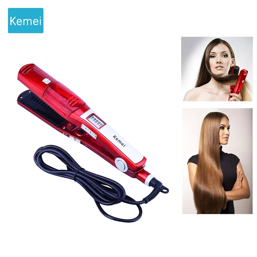 

Kemei Hair care & styling tools steam hair straightener Dry & Wet straightening irons plate wafers Hair flat iron Steampod 4