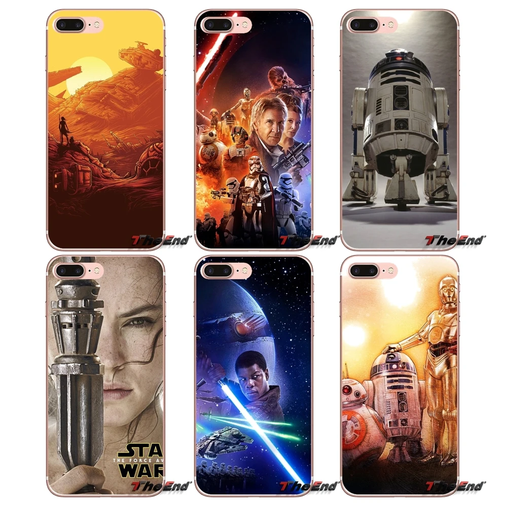 Мягкий чехол-сумка The Force Awakens BB 8 R2 D2 для iPhone X 4 4S 5 5S 5C SE 6 6S 7 Plus Samsung Galaxy J1 J3 J5 J7 A3 A5 2016
