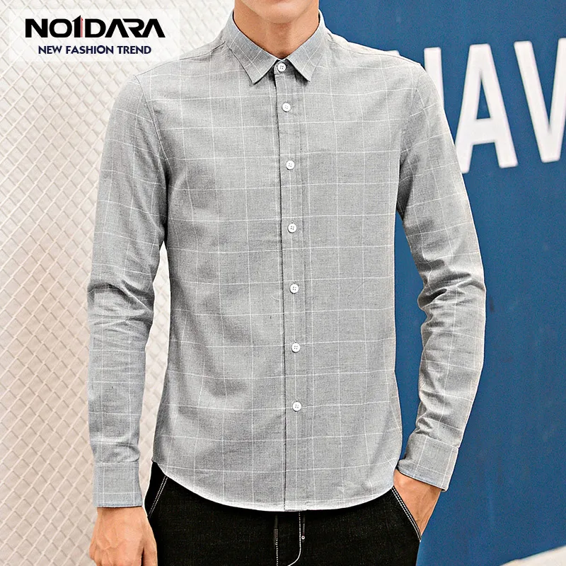 NO.1 DARA 2018 New Arrival Men Shirt Long Sleeved Assorted Classical Plaid Male Shirts Brand Clothing Casual Man | Мужская одежда