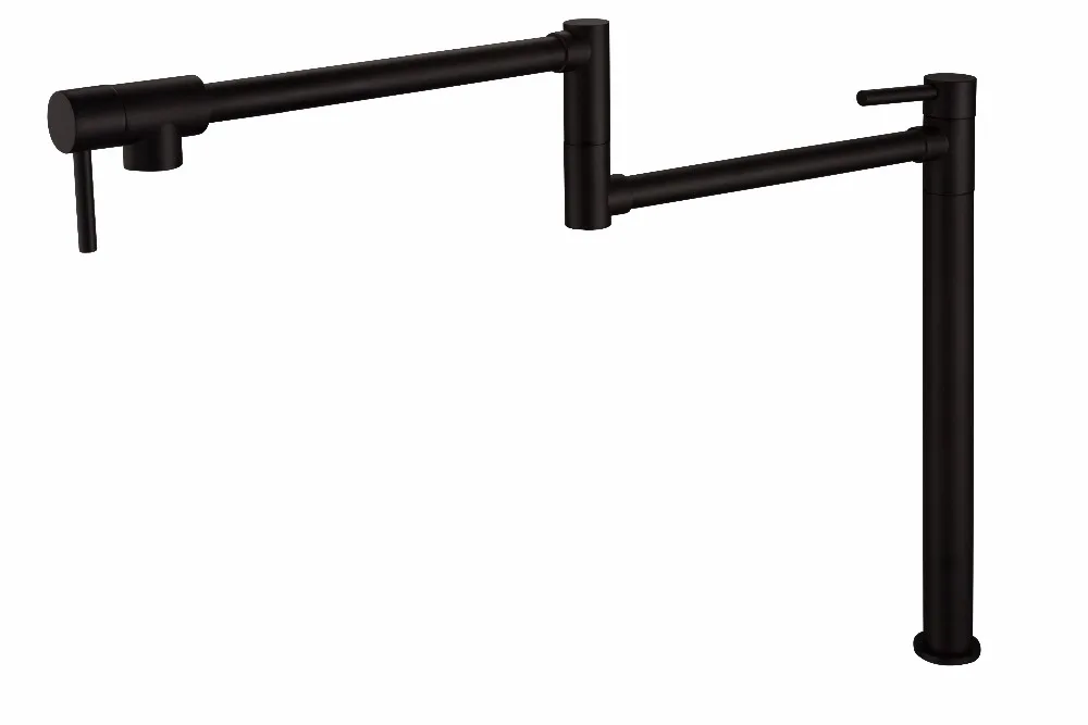 

Free ship Solid Brass Pot Filler Tap deck Mount Kitchen Faucet Single Cold Single Hole Tap black color