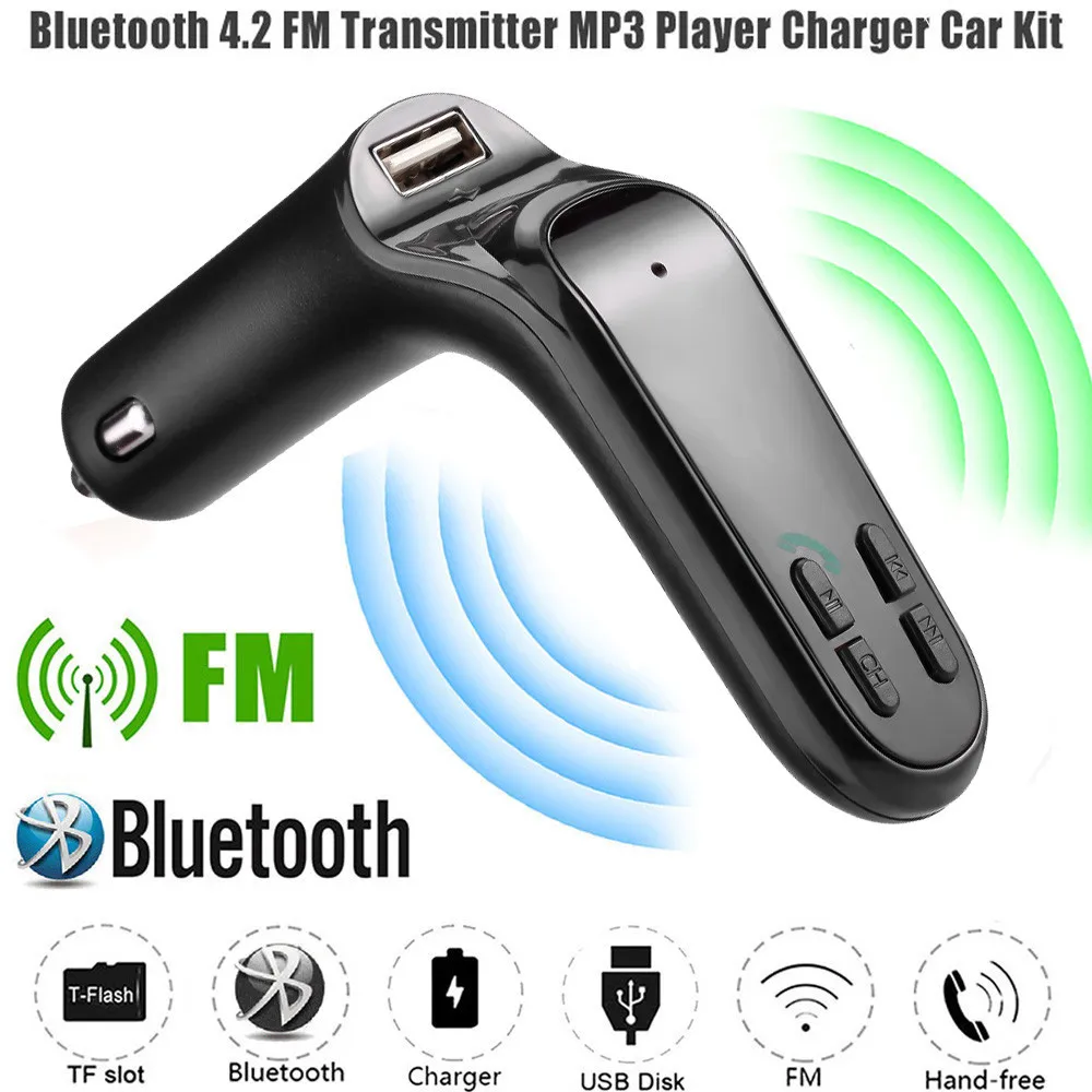 4 цвета Aux модулятор FM Bluetooth handsfree автомобильный комплект Авто ЖК беспроводной плеер с быстрой зарядкой радио адаптер комплект зарядное устройство