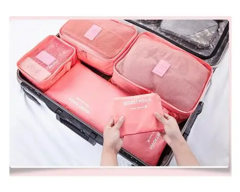 

Hot Sale Travel Organizer Storage Bag Set Clothes Organizer Bags Pouch Suitcase Home Closet Bags for Storage 6 PCS