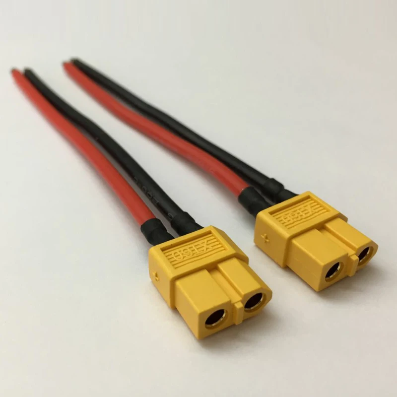 Силиконовый кабель 14AWG 10 см с разъемом XT60 штекер и гнездо проводка для