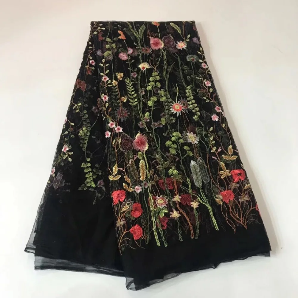 

fashion French Lace Fabric High Quality African Tulle Embroidered flower transparent net Lace Fabric For Wedding