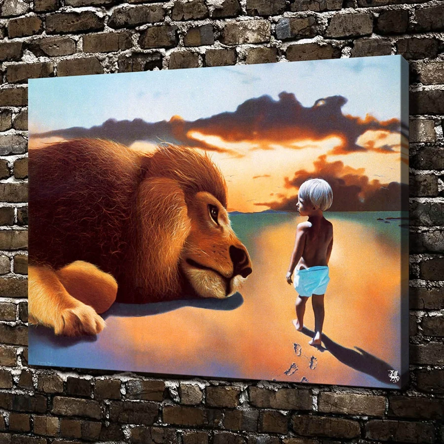 A1151 Jim Warren Ilustrasi Seni Lion Hewan HD Kanvas Cetak Dekorasi