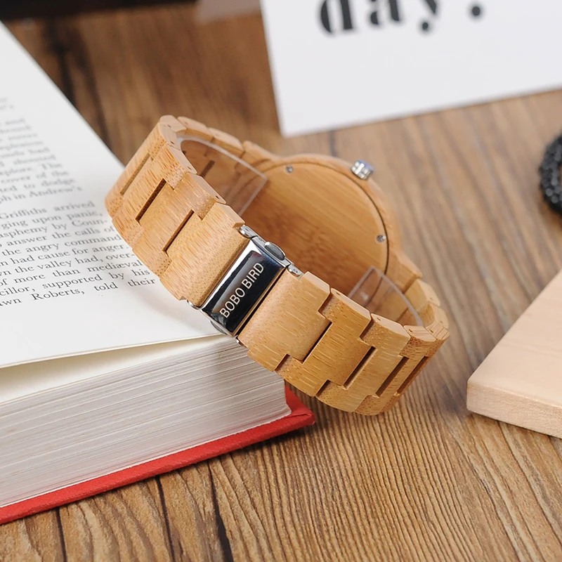 BOBO BIRD V-P23 Natural Bamboo Quartz Wood Watch Men High Quality Wrist watch 2018 New Arrival