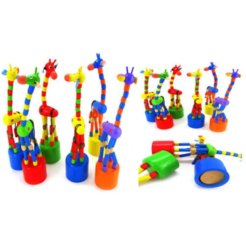 

Kids Intelligence Toy Dancing Stand Colorful Rocking Giraffe Wooden Toy Toys for Children Infant Playing Education toy 20