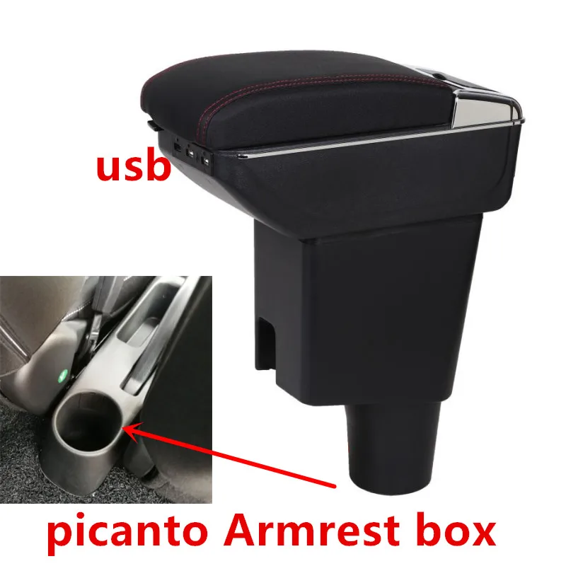 

For KIA morning picanto JA Armrest box central Store content box with cup holder ashtray with USB interface