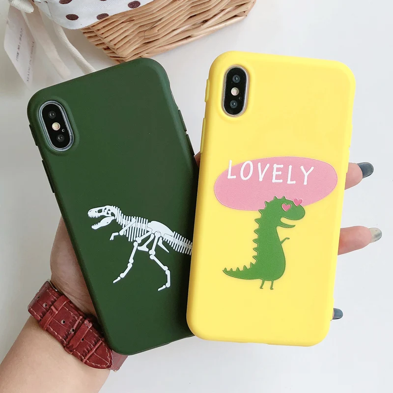 YiKELO Funny Cartoon Dinosaur Phone Case For iphone X Case