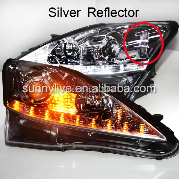 

Chrome Housing light for Lexus IS250 LED Head Lamps with Projector Lens 2006-2010 Silver Reflector