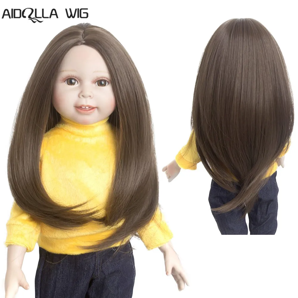 

10-11'' Head Circle Long Straight Pure Color Basic Classical Hair Doll Wig for 18 inch American doll