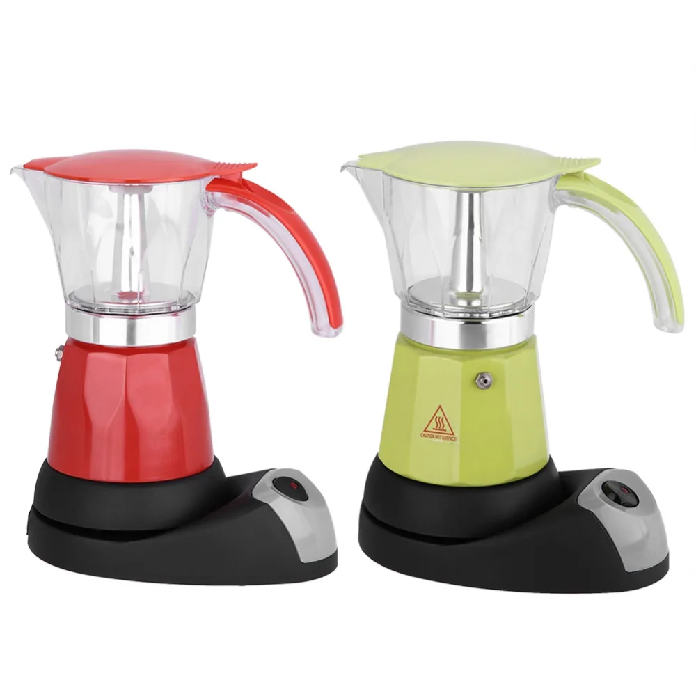 

300ml/6 Cups 480W Coffee Machine Electric Espresso Moka Pot Detachable Kitchen Stovetop Coffee Maker