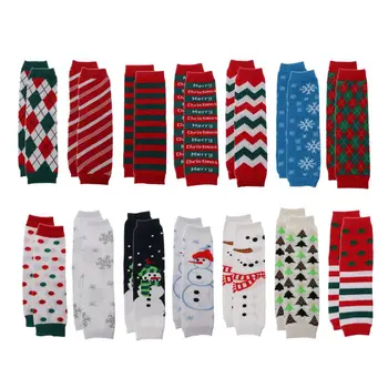 

1Pair Baby Crawling Socks Winter Leg Warmers Girl Boy Girl Cotton Stripe Wave Point Leggings Christmas Baby Christmas Gifts