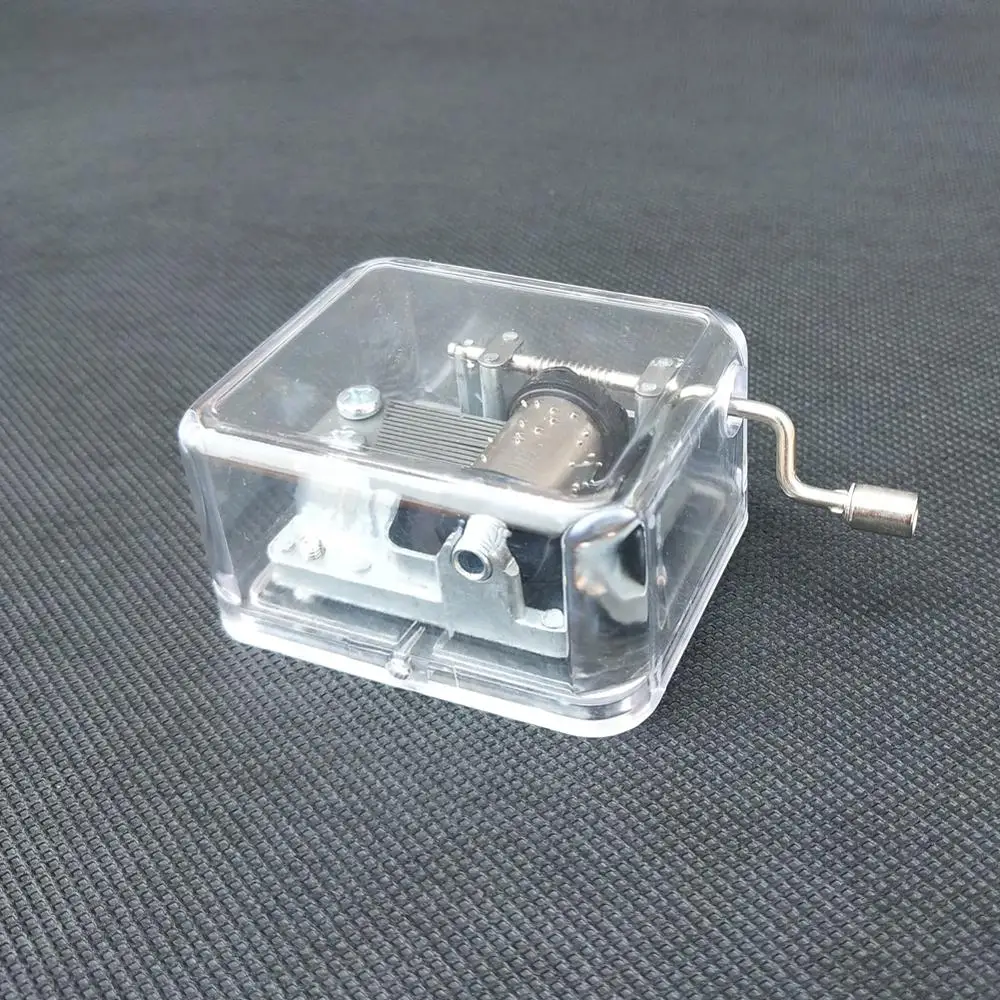 

Transparent Acrylic Music Box Silent Night Wedding March Classic Music Hand Cranked Caja Christmas Gift Valentine's Day Gift