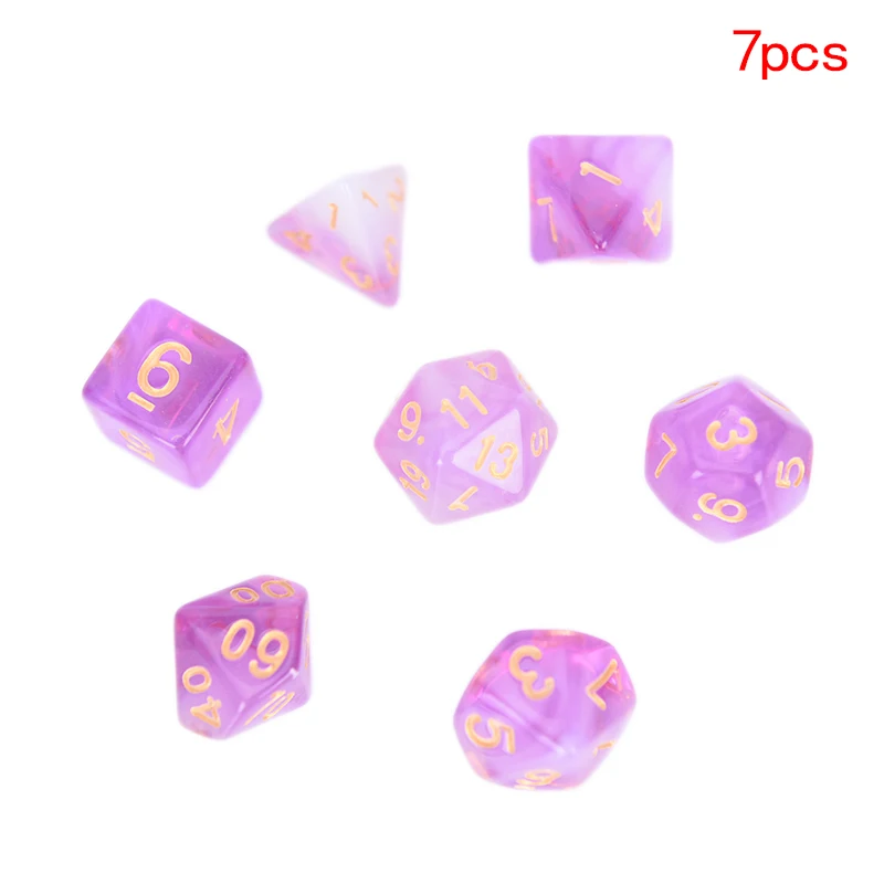 7Pcs/set Polyhedral Sided Dice D4 D6 D8 D10 D12 D20 for RPG Poly Table Game